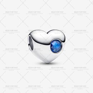 Pandora Engravable Blue Stone Heart Charm